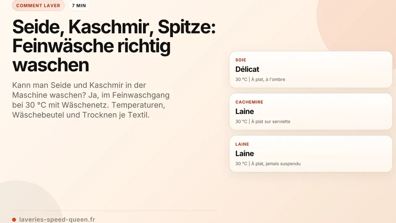 Anleitung zum Kaschmir waschen: Seide und Kaschmir im Feinwaschgang bei 30°C mit Wäschenetz waschen. Tipps für verschiedene Textilien.