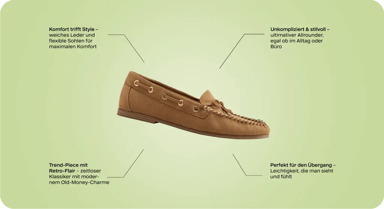 Braune Mokassins aus weichem Leder mit Schnürung und dekorativen Nähten. Diese Schuhe sind ein zeitloser Klassiker, der Komfort und Stil vereint.
