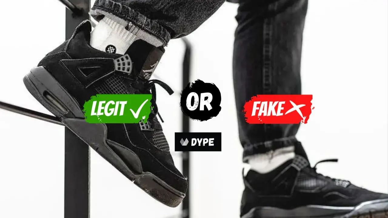 Jordan 4 Black Cat: legit oder fake? Ein Schuh ist echt, der andere eine Fälschung.