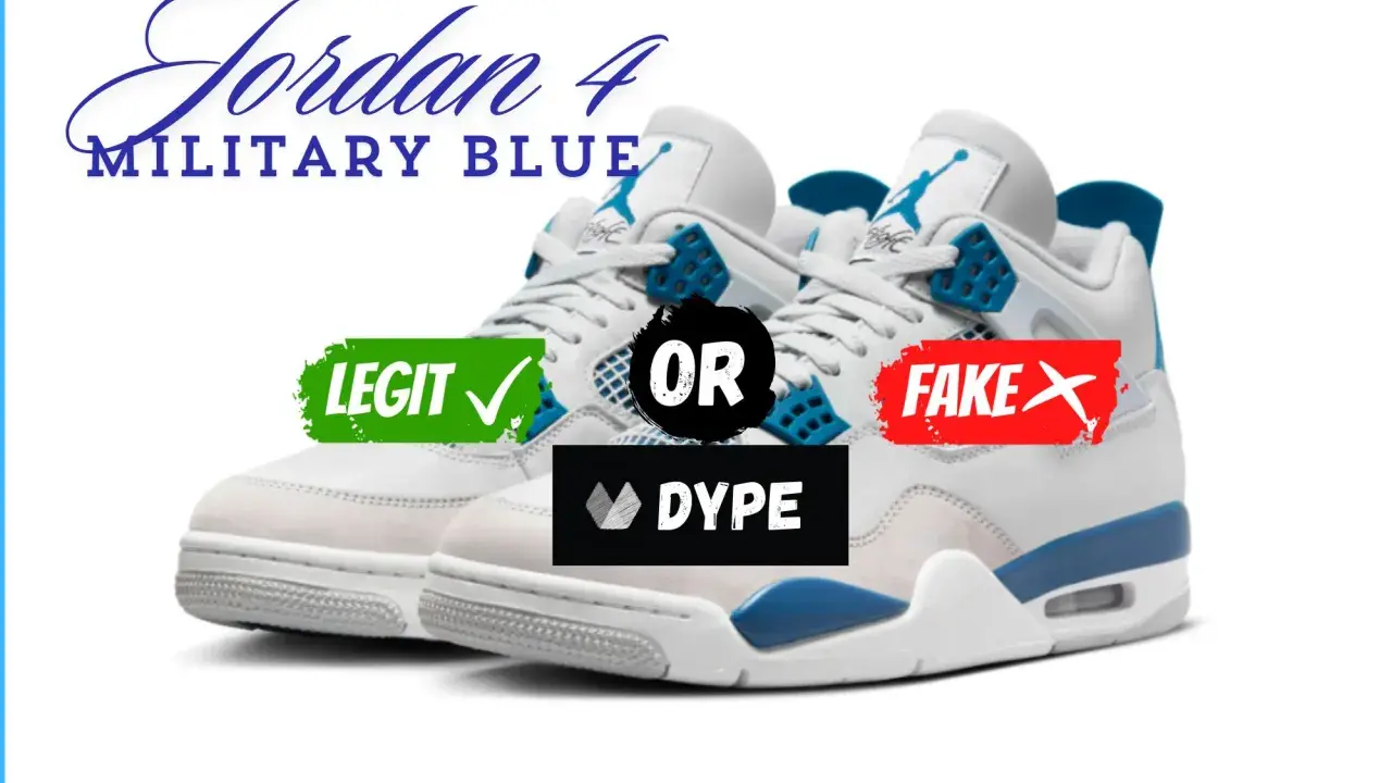 Jordan 4 Military Blue: Legit oder Fake? Ein Paar Sneaker, die echt oder eine Jordan 4 University Blue Fake sein könnten.