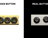 Vergleich von gefälschten und echten Stone Island Knöpfen. Der QR-Code ist hier nicht sichtbar, aber die Knöpfe zeigen das Logo.