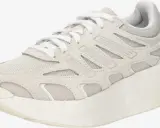 Ein heller, moderner adizero aruku Sneaker mit auffälliger, dicker Sohle und atmungsaktivem Mesh-Obermaterial.