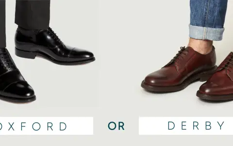 Schwarzer Oxford Schuh mit Kappe und brauner Derby Schuh. Klassische Eleganz für jeden Anlass.