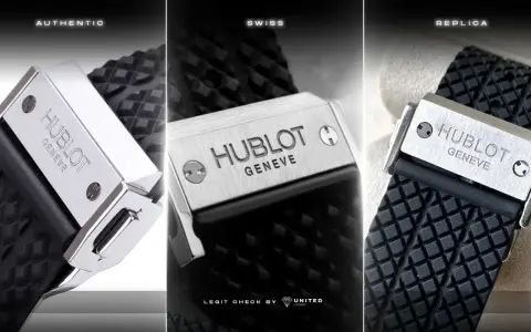 Vergleich von drei Hublot-Schließen: authentisch, Swiss und Replica. So erkennen Sie einen Hublot Fake.