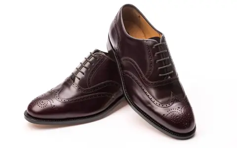 Elegante, dunkelbraune Herrenschuhe im **full brogue** Stil mit Lochmuster und Schnürung.
