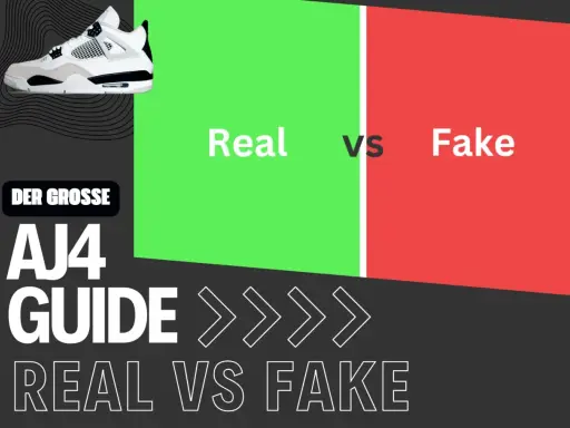 AJ4 Guide: Real vs. Fake. Lerne, wie du gefälschte Sneaker erkennst, z.B. durch den Nike Seriennummern Check.