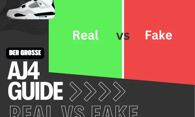 AJ4 Guide: Real vs. Fake. Lerne, wie du gefälschte Sneaker erkennst, z.B. durch den Nike Seriennummern Check.